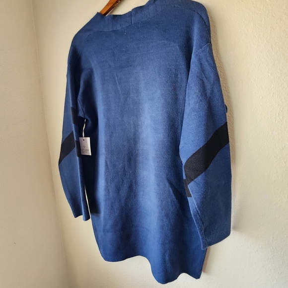 Autumn Skye blue black and white knit cardigan sweater Sz Medium - Picture 7 of 9